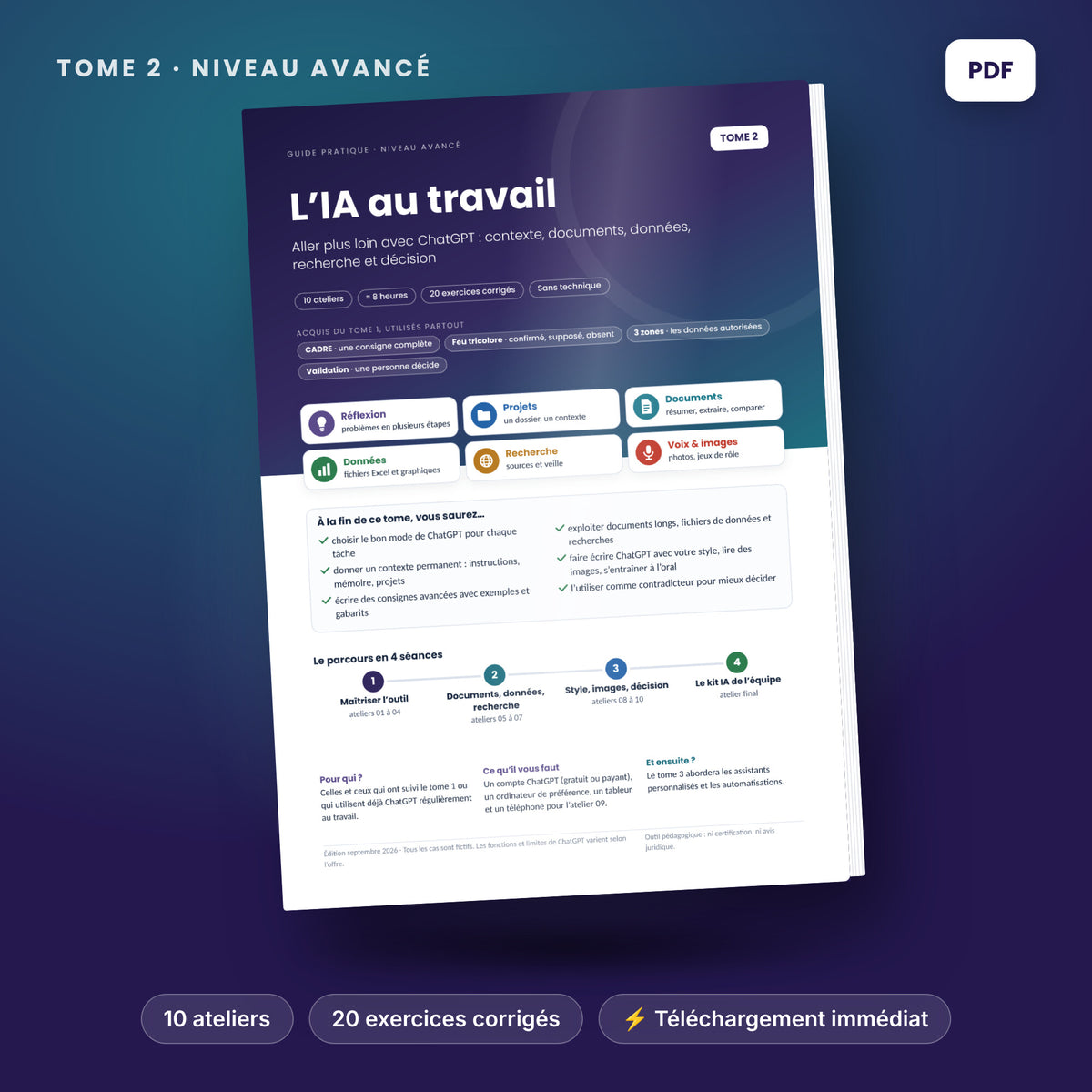 L'IA au travail, tome 2 : ChatGPT niveau avancé, guide PDF